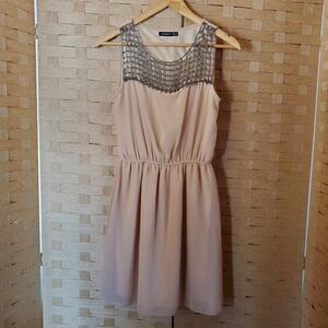atmosphere Sleeveless Dress Size UK 10 (US 6) Pink Beige Beaded